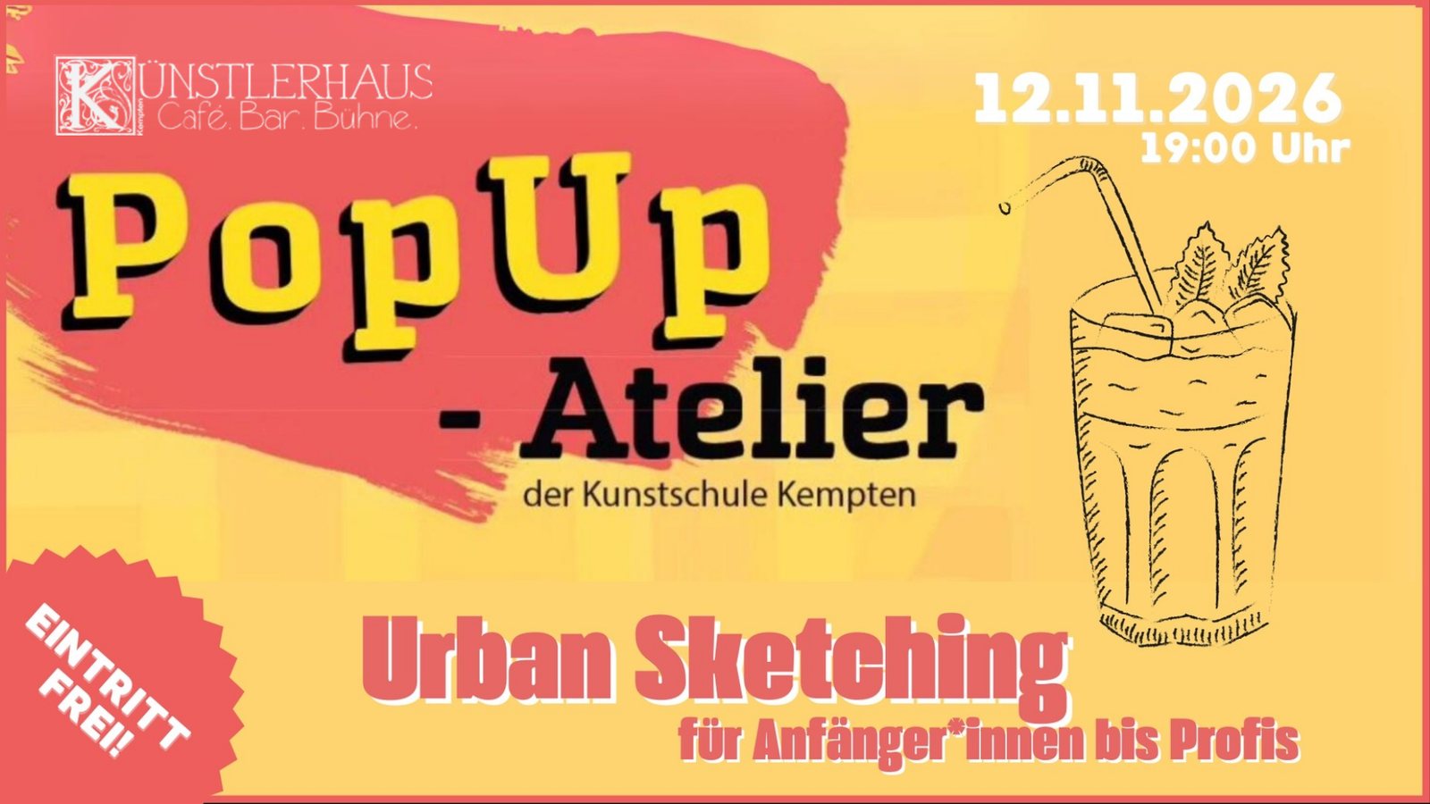 Pop Up Atelier Künstschule Kempten – Do., 12.11.2026
